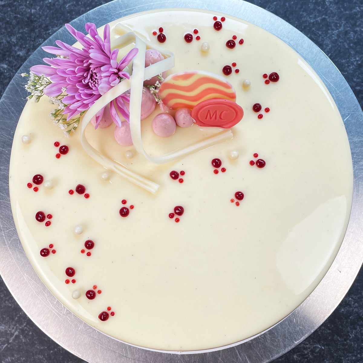 Vanilla Bean Mousse Cake w/ Organic Berry Crémeux Missoula Cakes